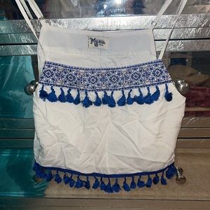 Show me your mumu white and blue tassel tank WILL BE DONATED SOON